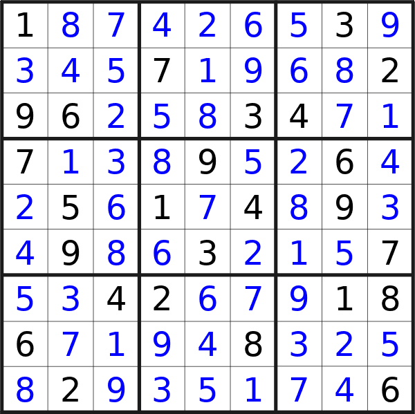 Sudoku solution for puzzle published on lunedì 8 luglio 2024
