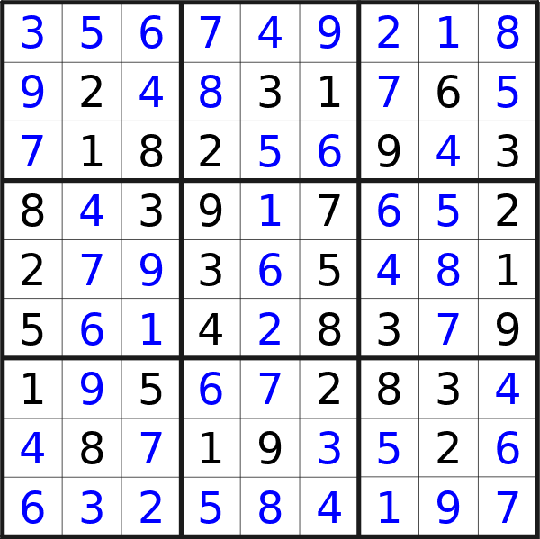 Sudoku solution for puzzle published on Sunday, 14th of July 2024