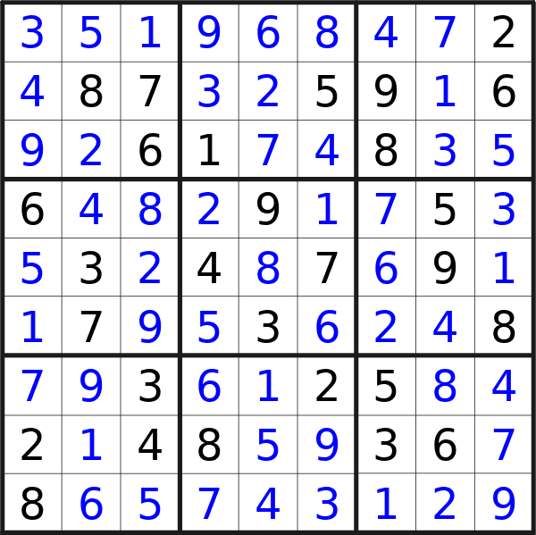 Sudoku solution for puzzle published on lunedì 22 luglio 2024