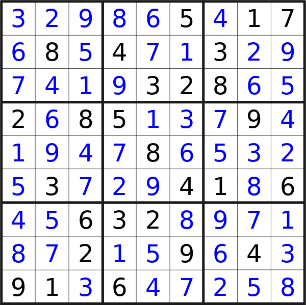 Sudoku solution for puzzle published on Monday, 12th of August 2024