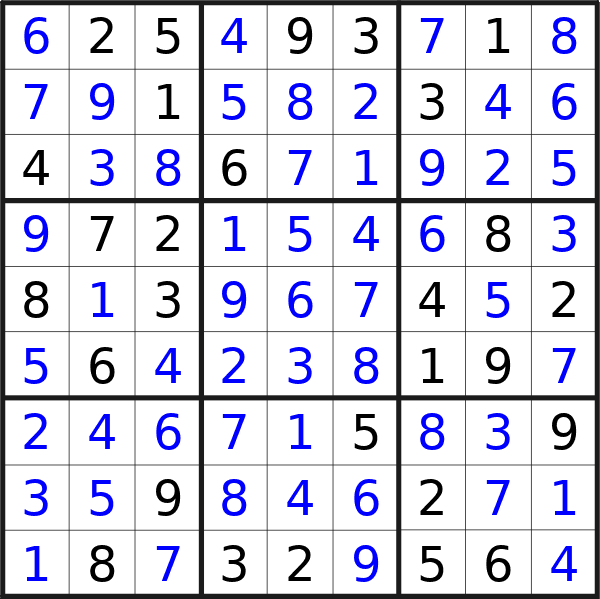 Sudoku solution for puzzle published on Wednesday, 14th of August 2024