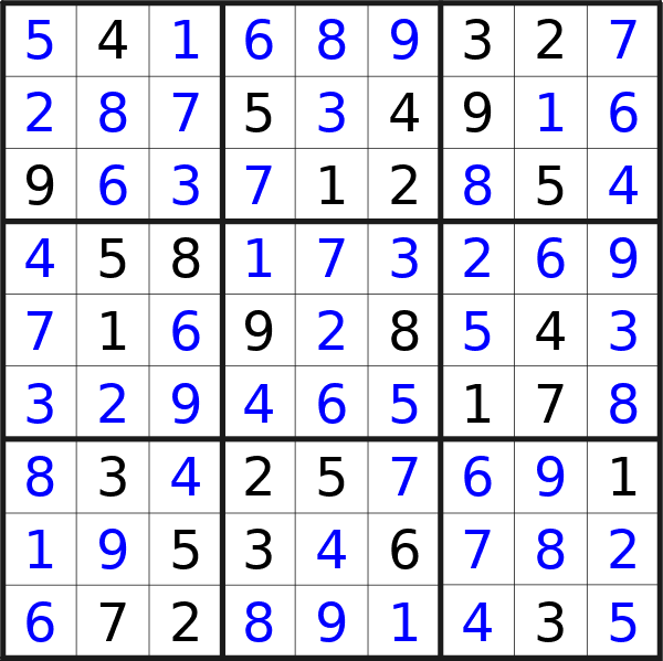 Sudoku solution for puzzle published on Tuesday, 3rd of September 2024