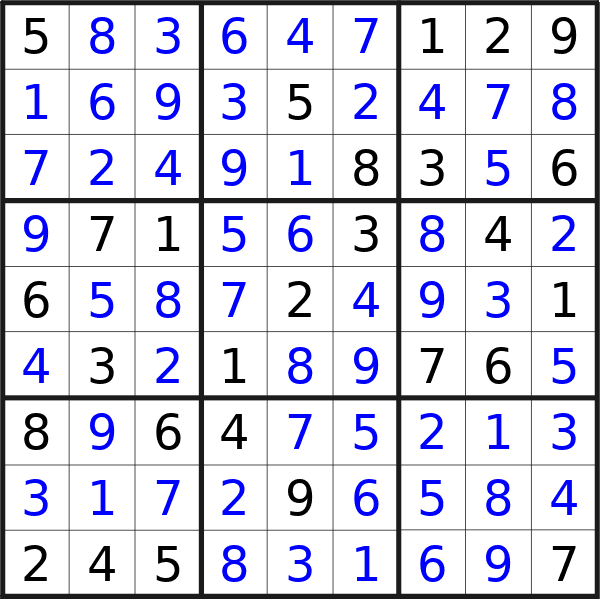 Sudoku solution for puzzle published on Wednesday, 4th of September 2024