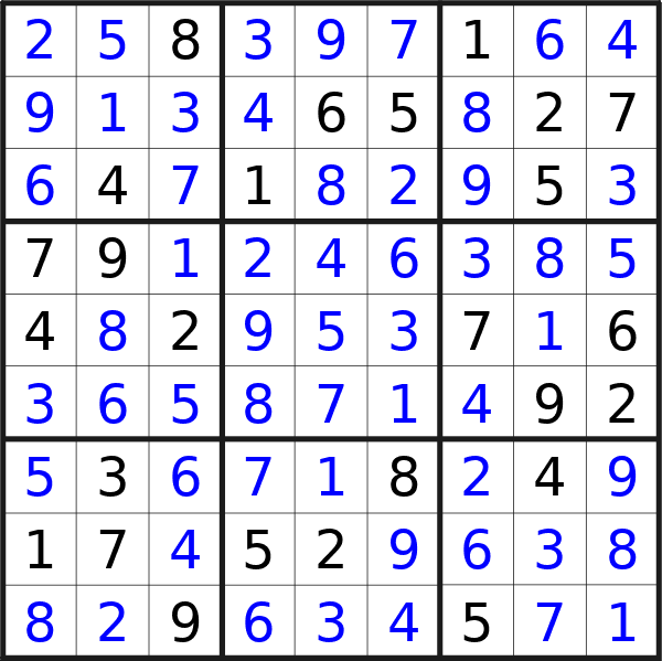 Sudoku solution for puzzle published on martedì 15 ottobre 2024