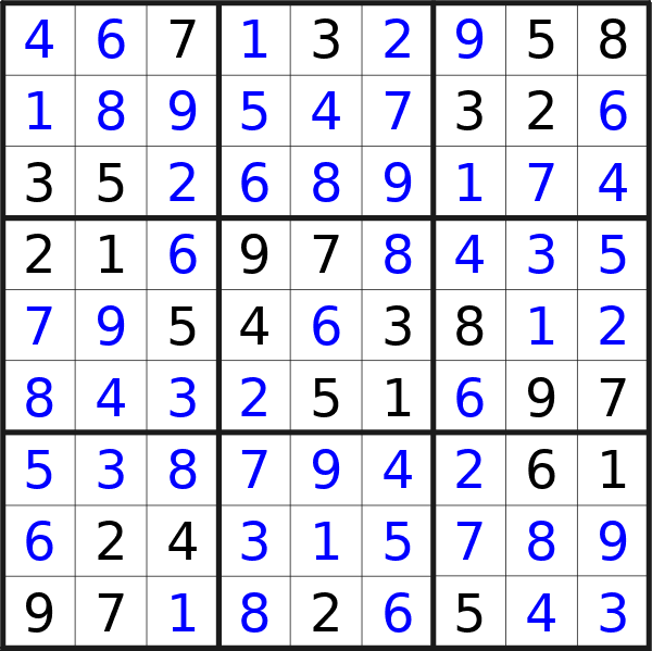 Sudoku solution for puzzle published on giovedì 24 ottobre 2024