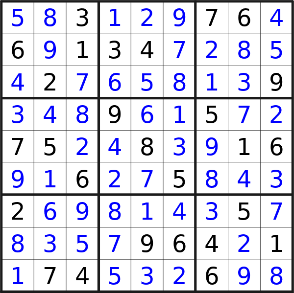 Sudoku solution for puzzle published on Saturday, 2nd of November 2024