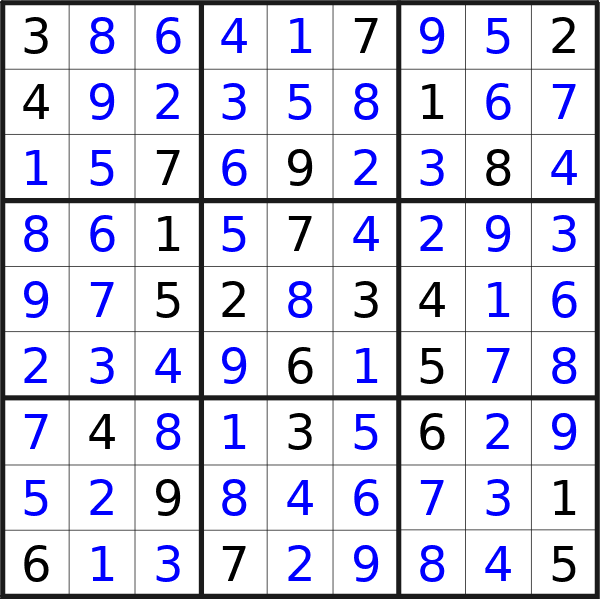 Sudoku solution for puzzle published on Tuesday, 5th of November 2024