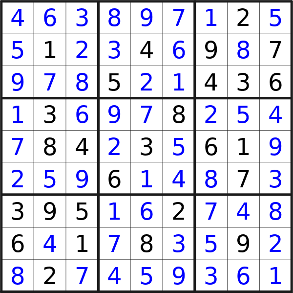 Sudoku solution for puzzle published on Friday, 15th of November 2024