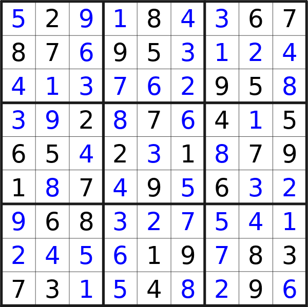 Sudoku solution for puzzle published on sabato 16 novembre 2024