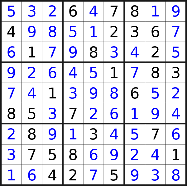 Sudoku solution for puzzle published on Wednesday, 27th of November 2024