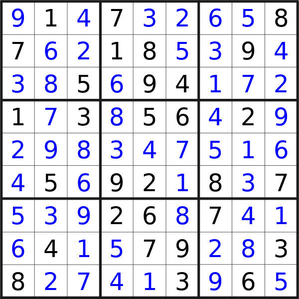 Sudoku solution for puzzle published on martedì 17 dicembre 2024