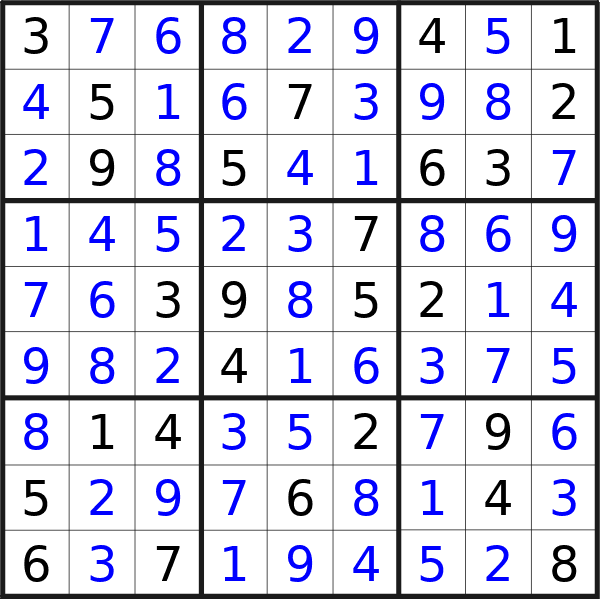 Sudoku solution for puzzle published on mercoledì 18 dicembre 2024