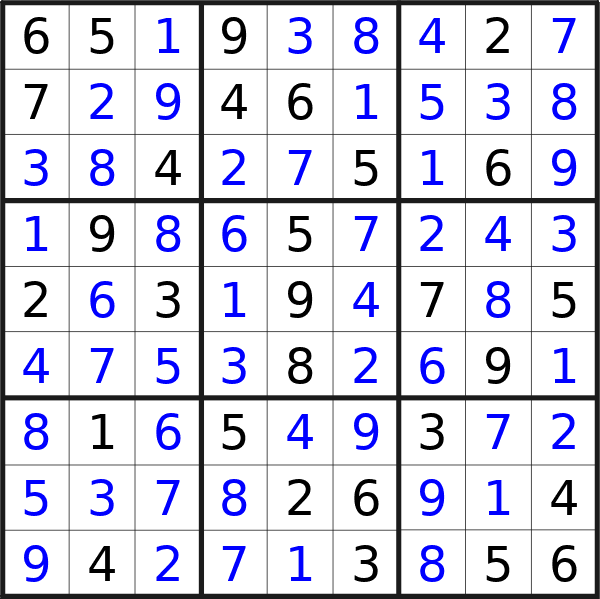 Sudoku solution for puzzle published on venerdì 20 dicembre 2024